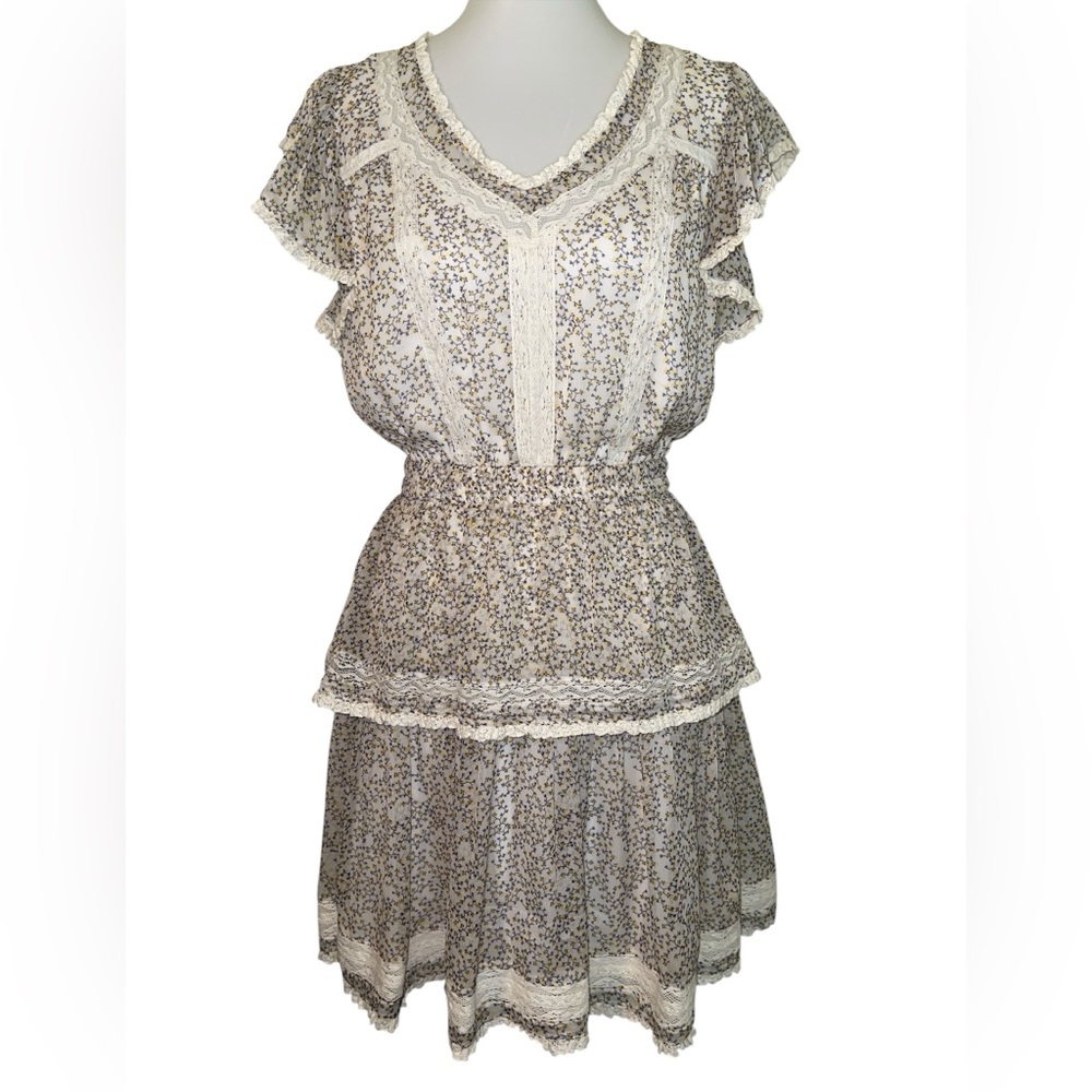 Chelsea & Violet Cream Floral Mini Dress